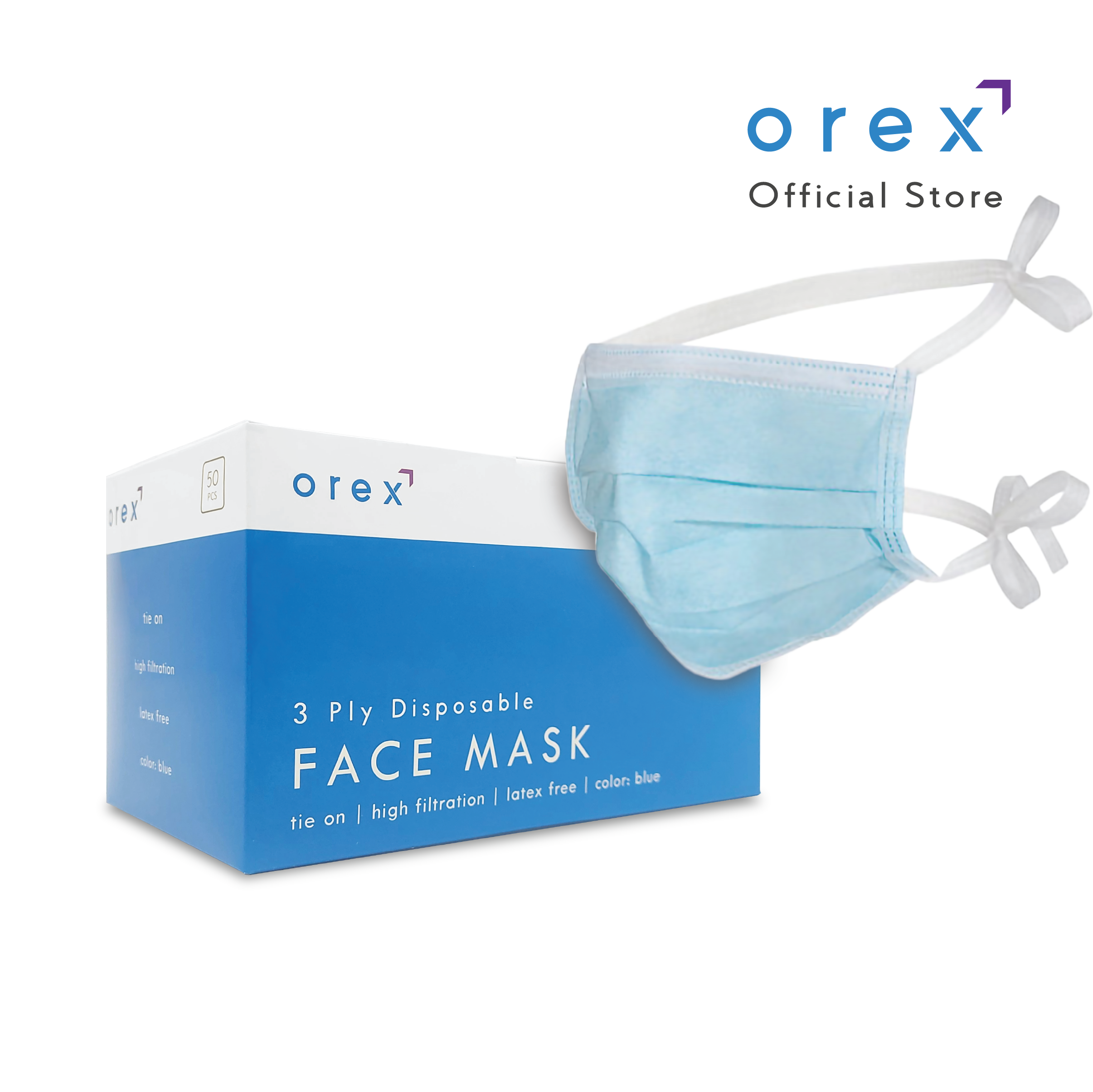 Orex Ply Disposable Tie On Face Mask Box Pcs Lazada Ph