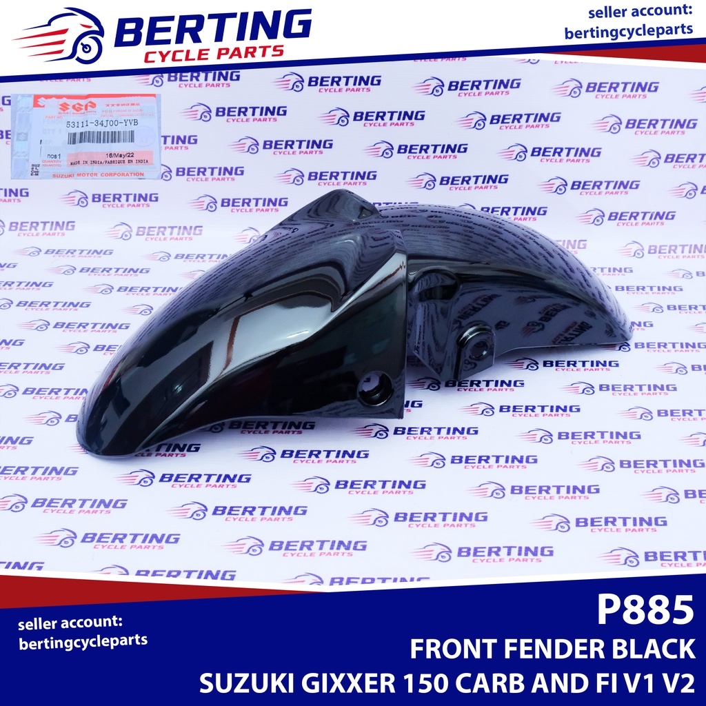 SGP FRONT FENDER BLACK Suzuki Gixxer 150 Carb Genuine 53111 34J00 YVB