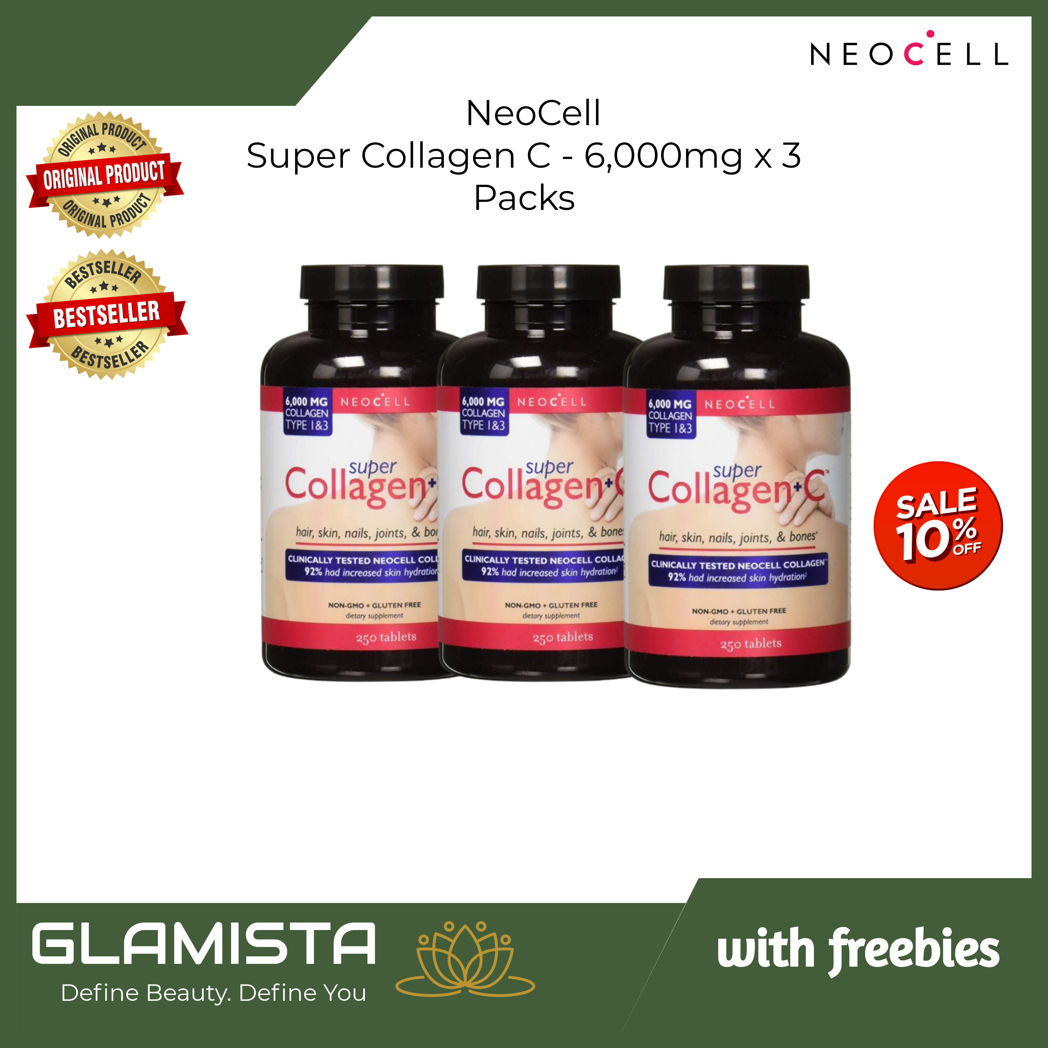 Glamista Neocell Super Collagen C Mg Collagen Types Plus