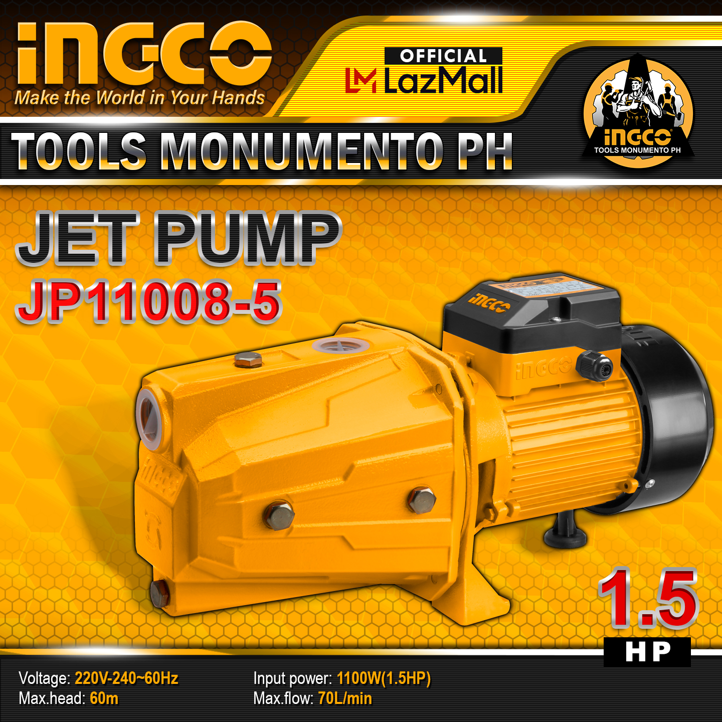 Ingco W Hp X Jet Pump Jp Ingco Tools Monumento