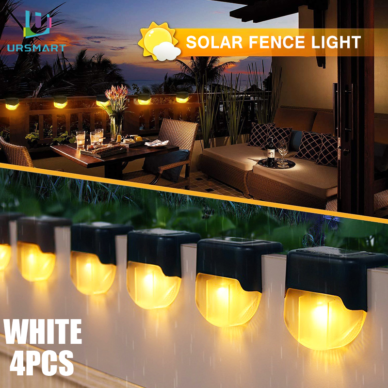 Pcs Solar Powered Led Deck Light Outdoor Path Garden Stairs Step