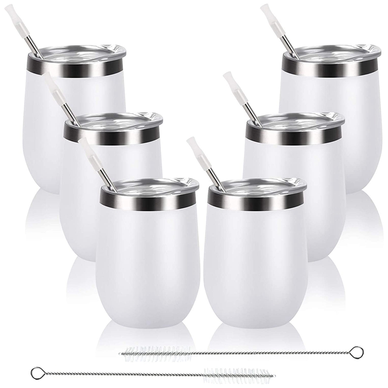 Pack Stainless Steel Wine Tumbler Wine Glass Oz Double Wall Vacuum