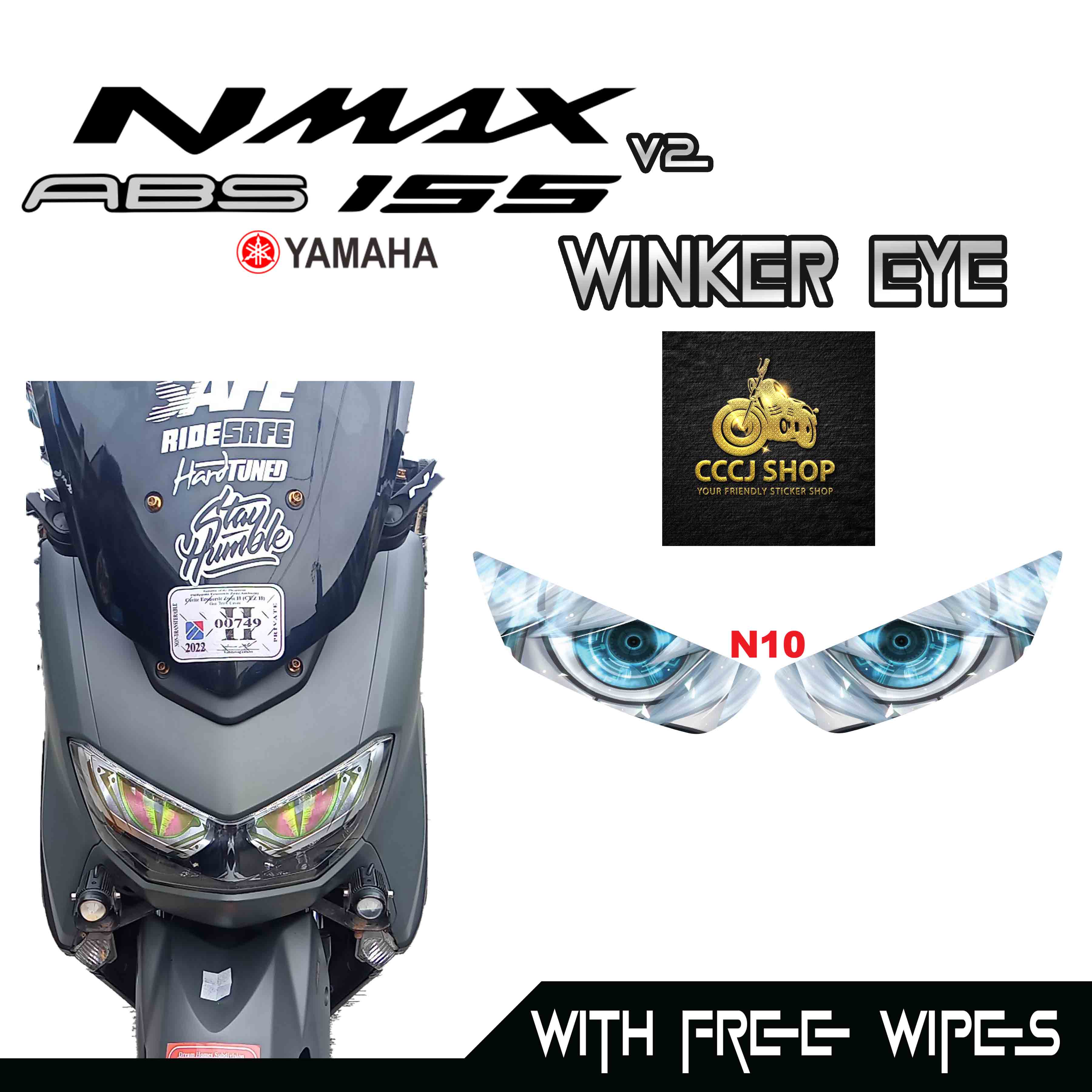 YAMAHA NMAX 155 V2 WINKER EYE STICKER TRANSPARENT TRANSLUCENT