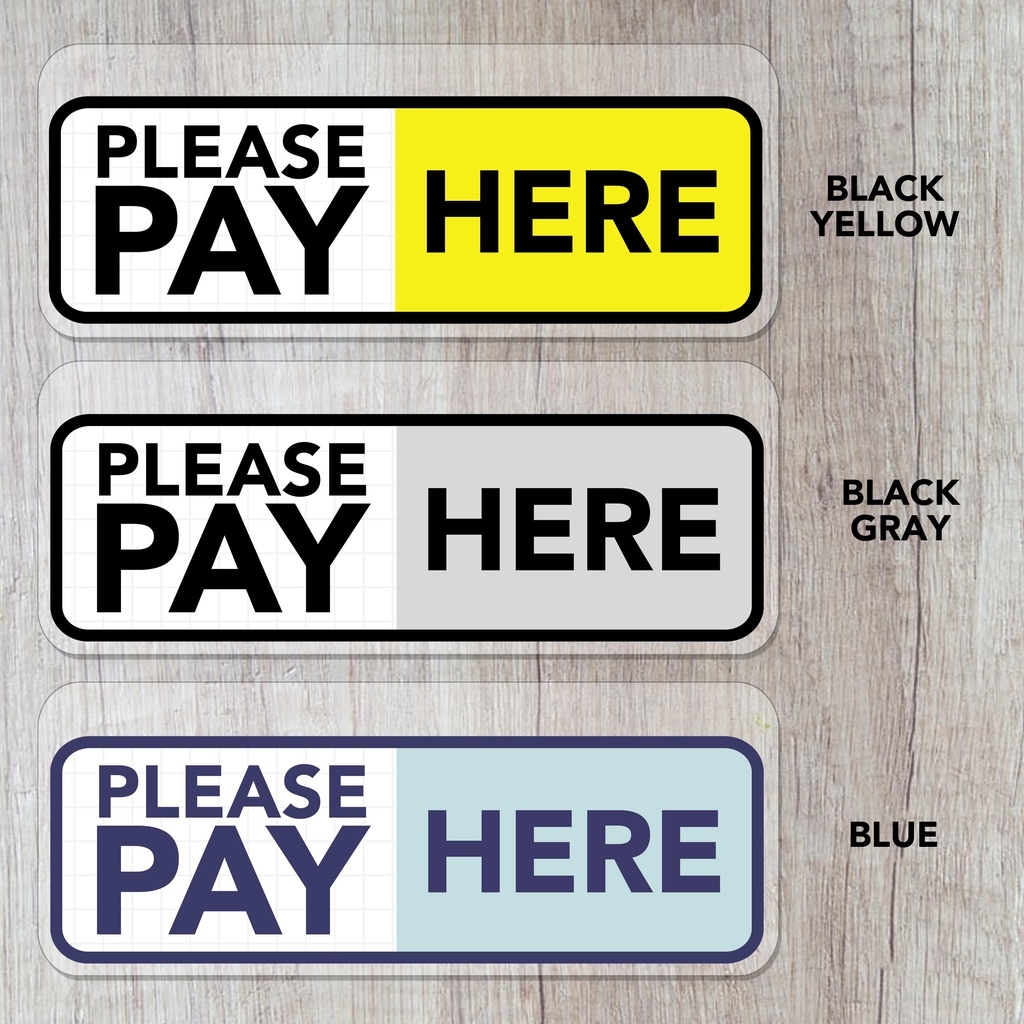 Cashier Signs Set A Payment Order Pick Up Sign Signage Board For