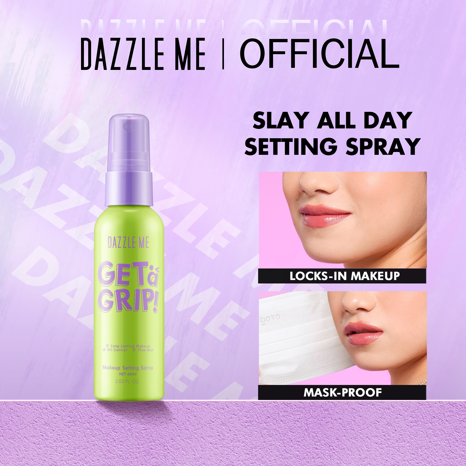 Dazzle Me Get A Grip Makeup Setting Spray Facial Mist Setting