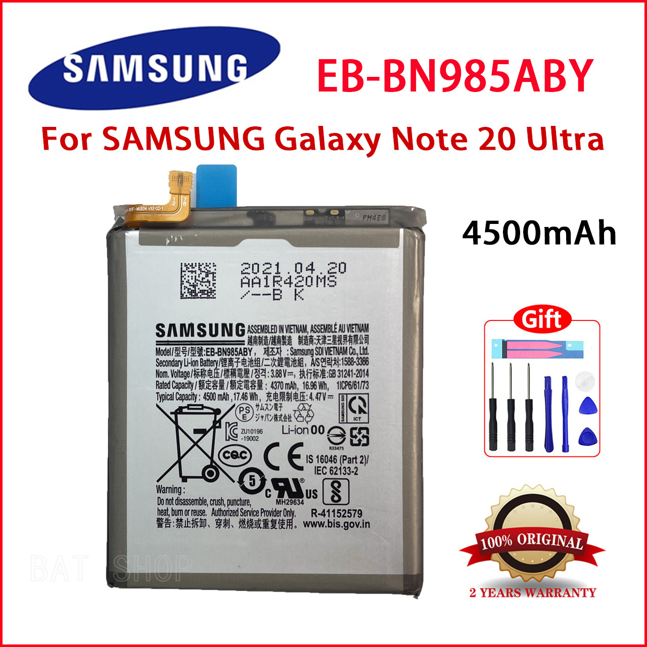 SAMSUNG Orginal EB BN985ABY 4500mAh Replacement Battery For SAMSUNG