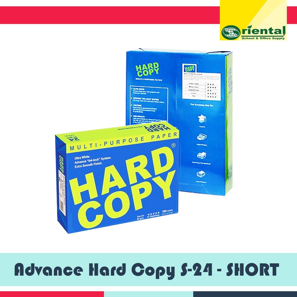 1 BOX Hard Copy Bond Paper Short A4 Long Size Copy Paper Substance 24