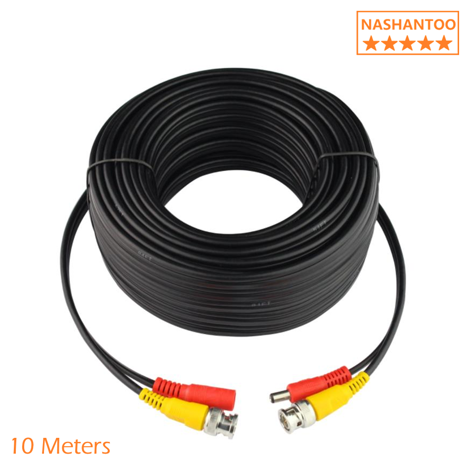 Nashantoo Pre Made BNC DC Plug Cable For CCTV Video And Power Siamese