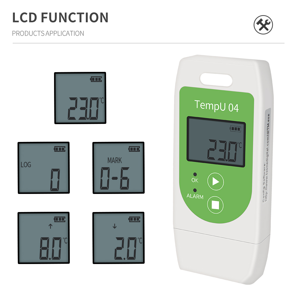 USB Temperature Data Logger Reusable Temperature Recorder TempU04 PDF