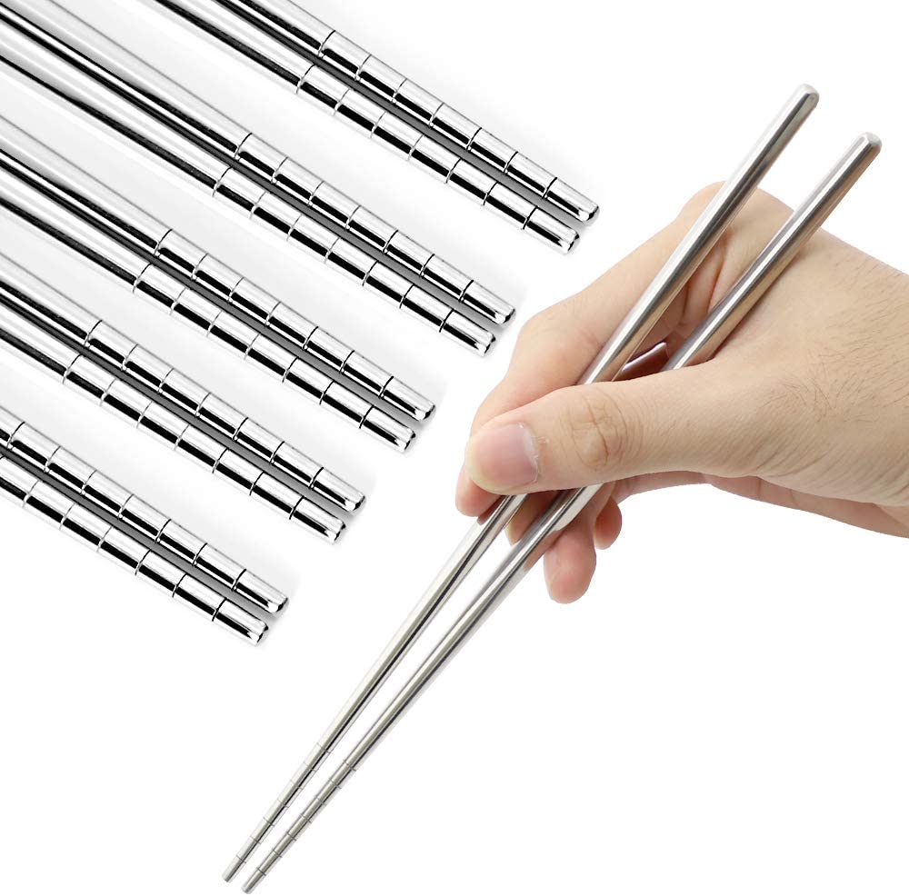 Reusable Metal Stainless Steel Chopsticks Dishwasher Safe Lightweight