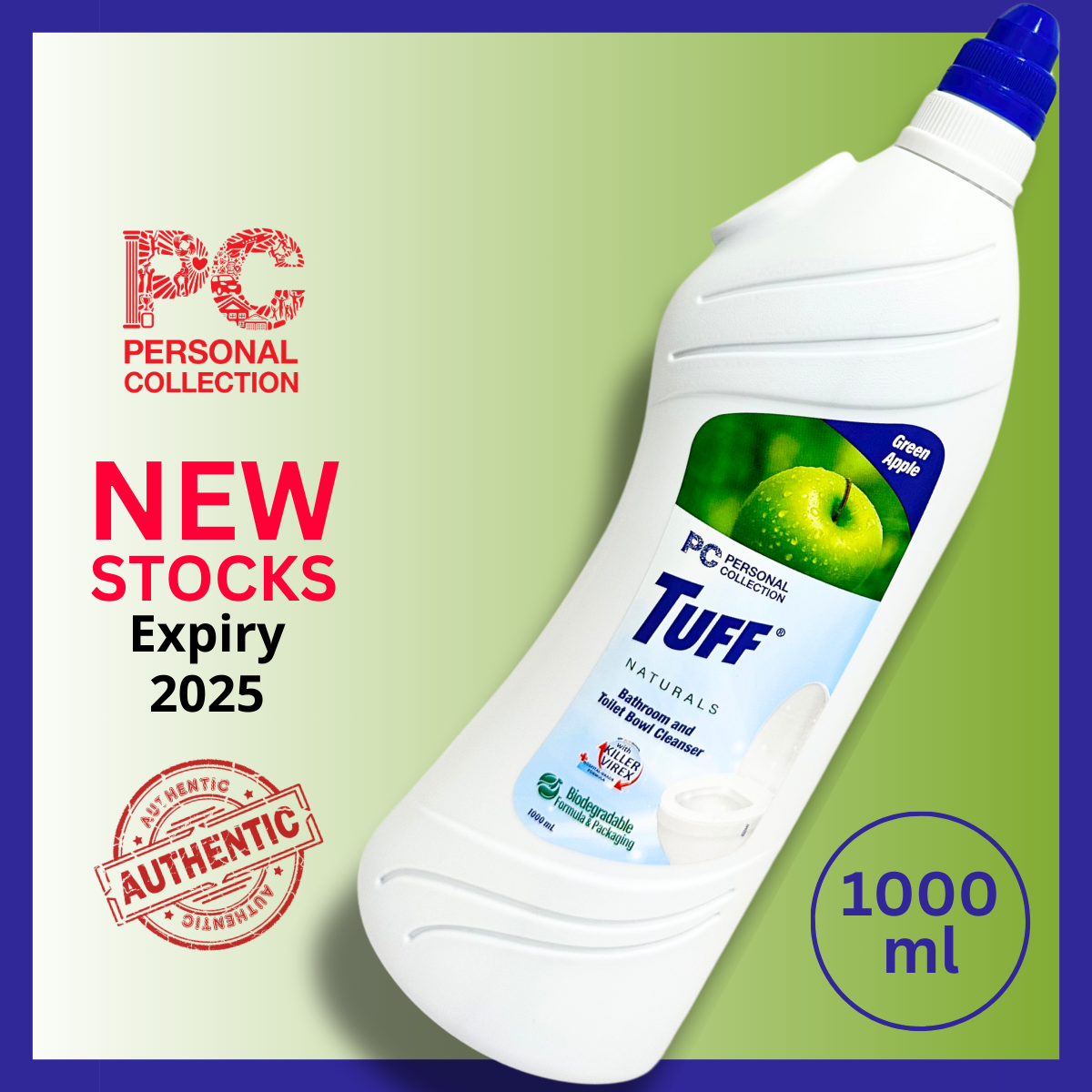 Tuff Tbc Toilet Bowl Cleaner Classic Blue Lemon Fresh Green Apple