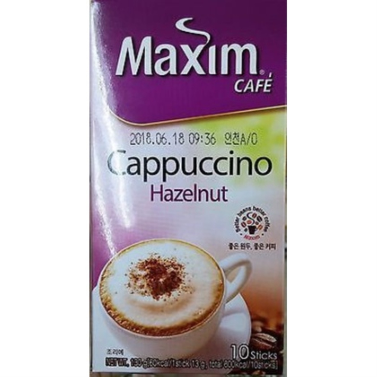 Korea Maxim Cafe Cappuccino Hazelnut And Vanilla Instant Coffee G X