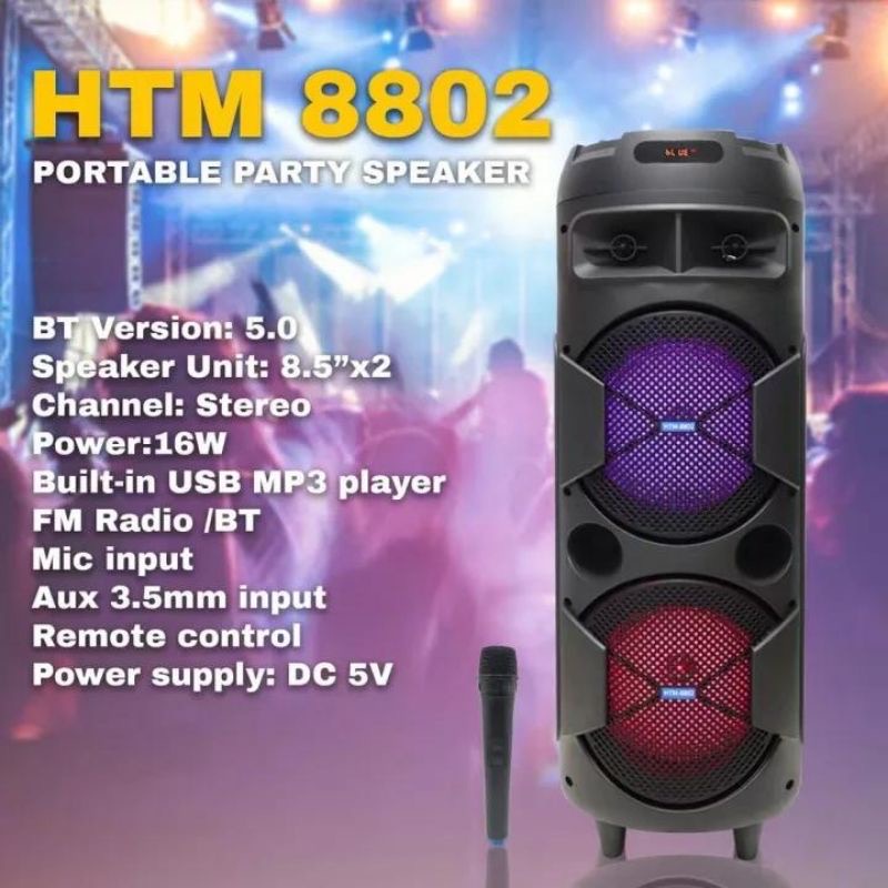 Htm Inch X Big Karaoke Trolley Party Bluetooth Tws Speaker