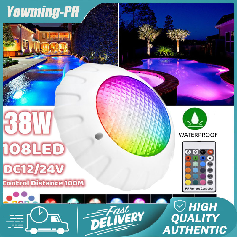 COD 3 Days Delivery 108led 38W LED Pool Light Underwater Swimming