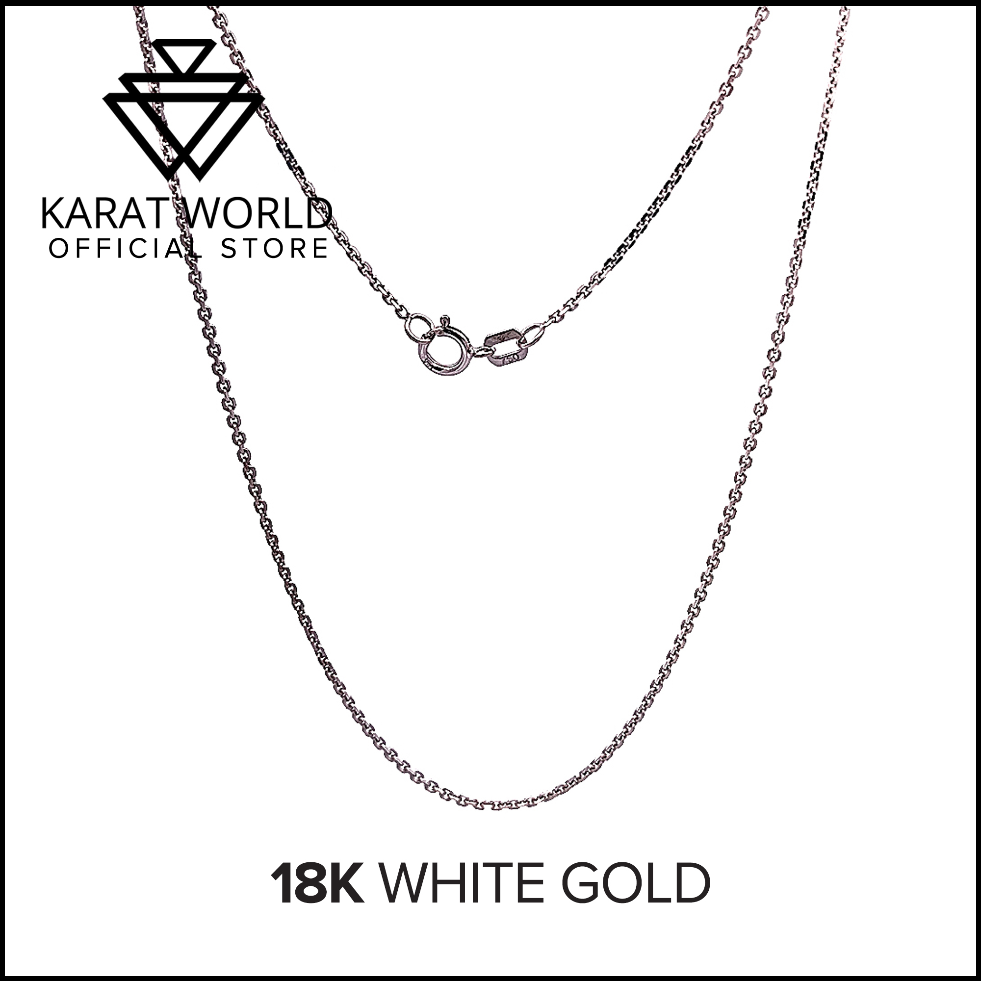 Karat World Gold Chains Pendant Kt Rolo White Gold Lazada Ph