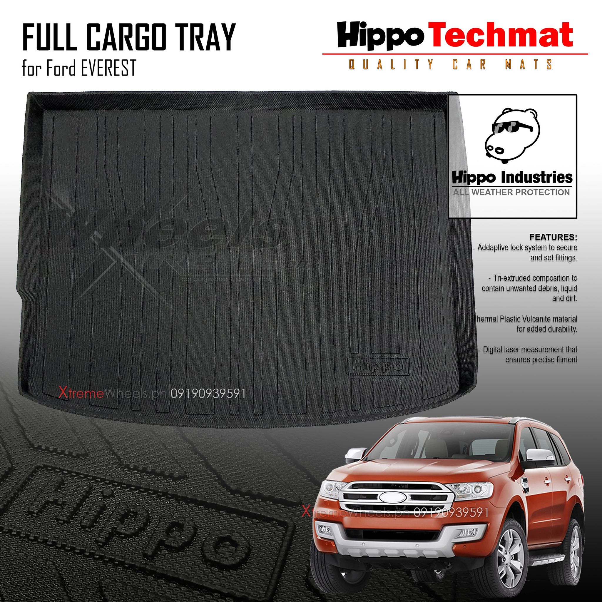 Ford Everest Cargo Tray Trunk Only Hippo Techmat Version