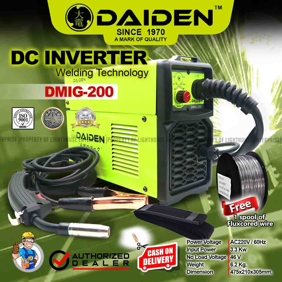 DAIDEN Gasless 200A MIG Welding Inverter Machine DMIG 200 W