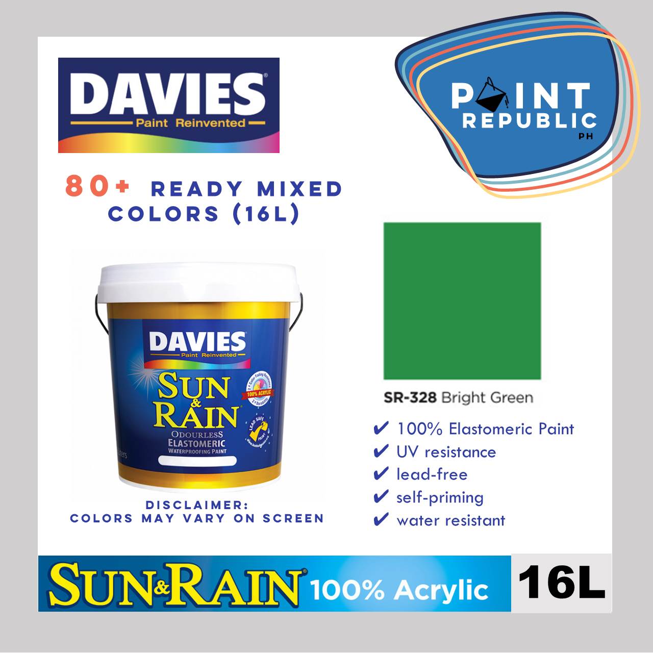 Davies Sun And Rain Elastomeric Waterproofing Paint Ready Mixed