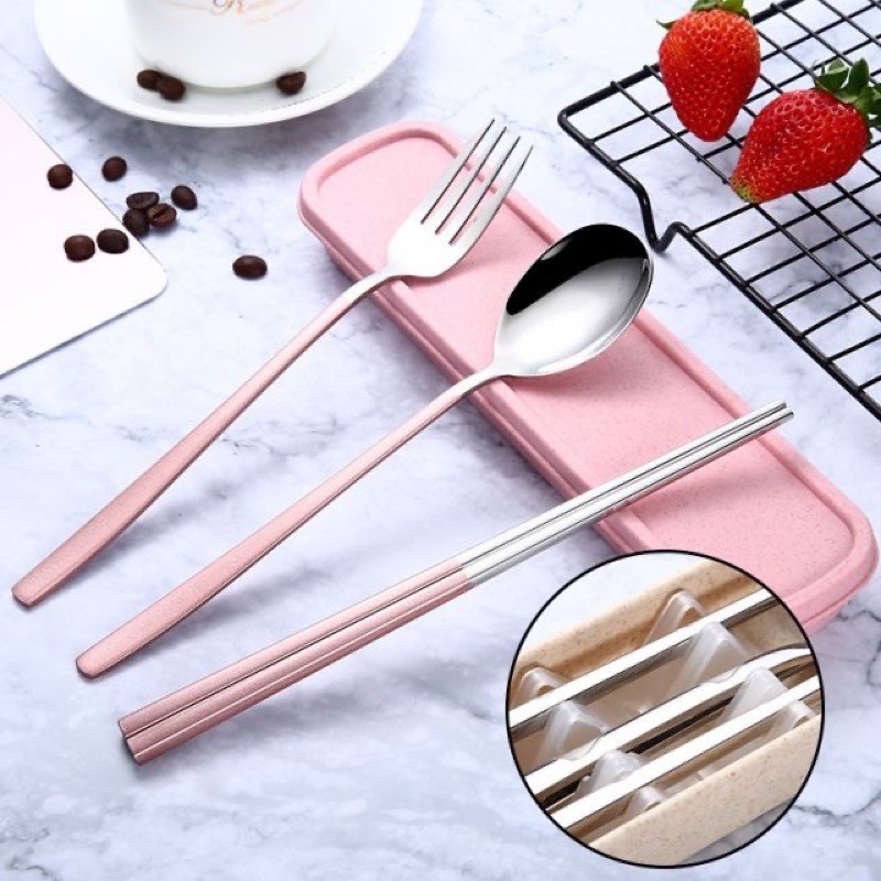 New Matte In Chopsticks Spoon And Fork Travel Creative Metal