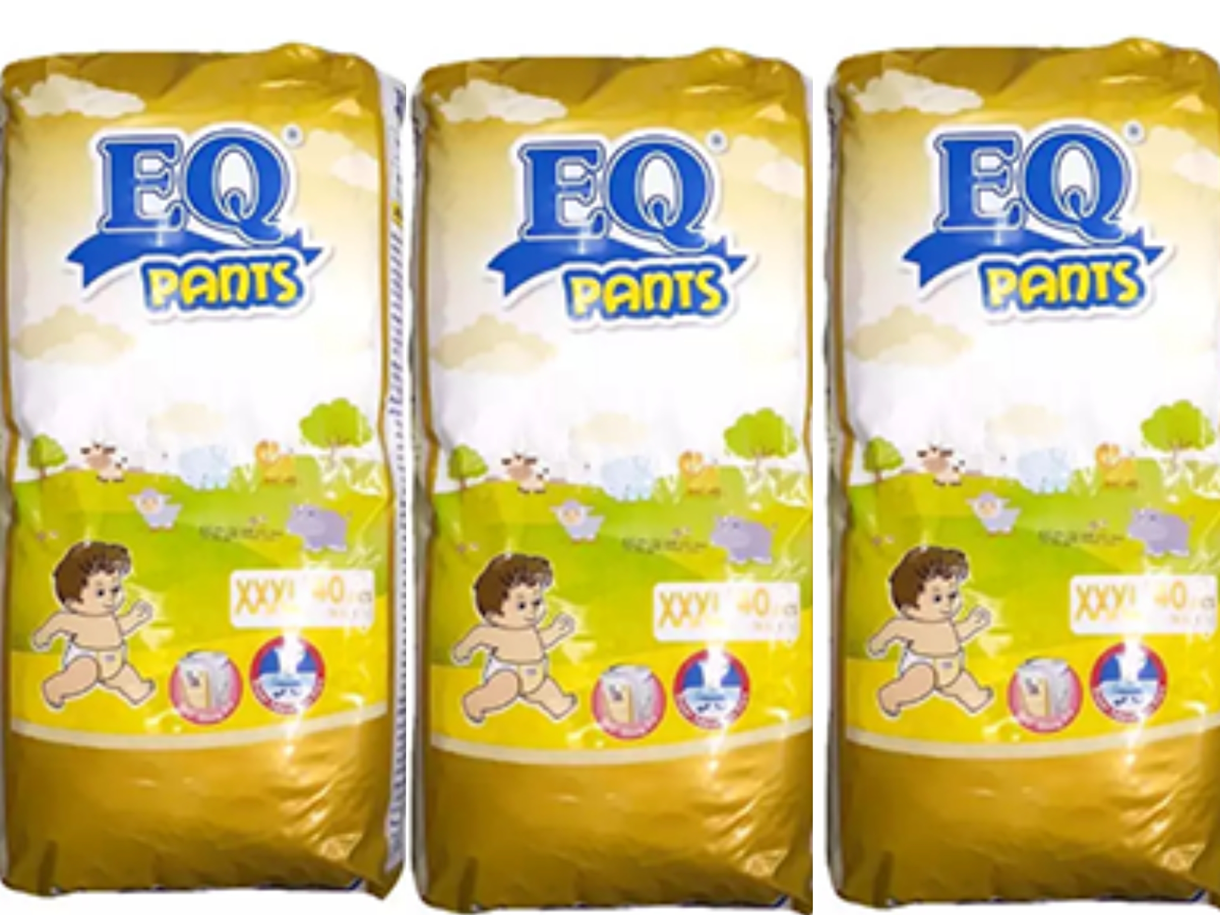 EQ Pants Jumbo Pack XXXL 15kg Up 40 Pcs X 3 120 Pcs Diaper