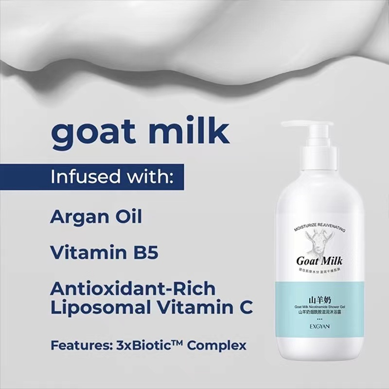 500ML Goat Milk Body Wash 100 Original Nicotinamide Moisturizing Body