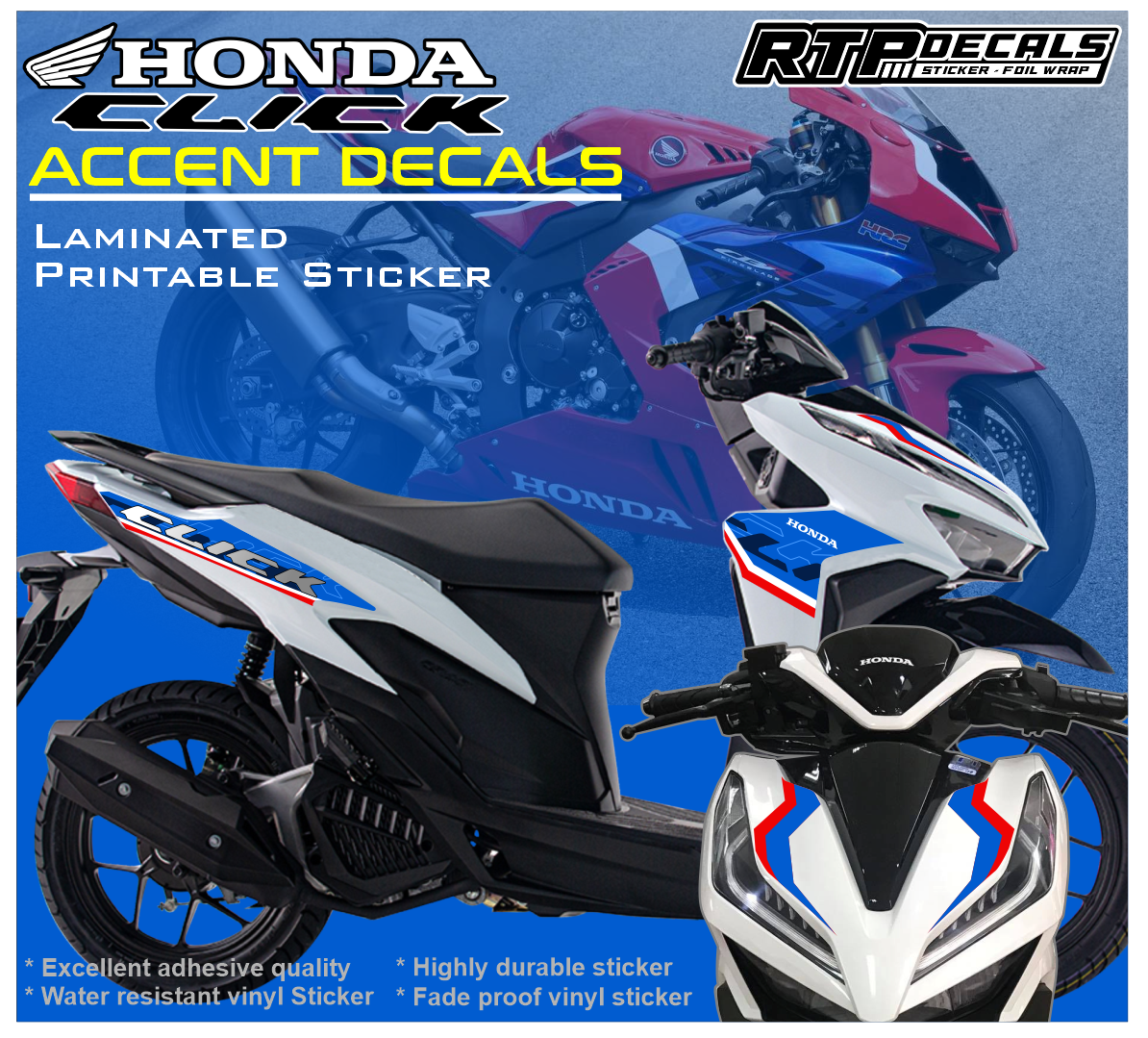 Honda Click Accent Decals Laminated And Printable Sticker Lazada PH