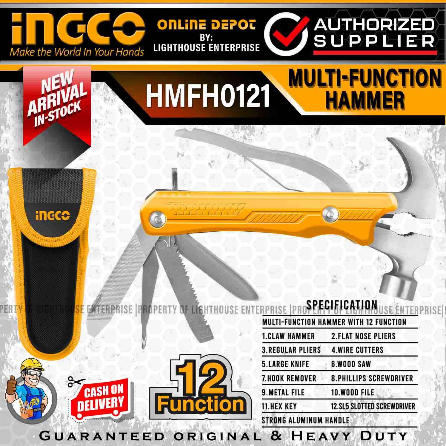 Ingco Multi Function Hammer With Function With Pouch Hmfh