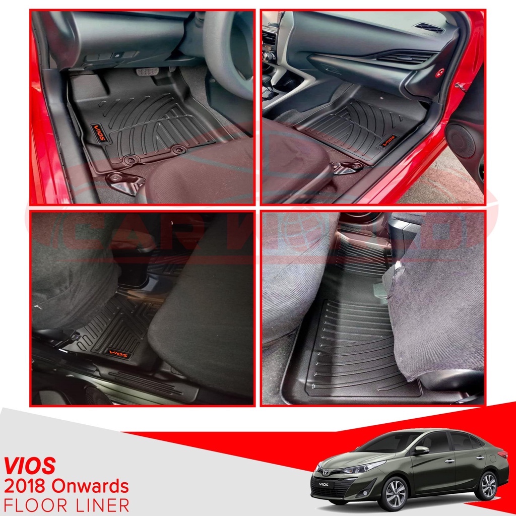 Floor Liner Deep Dish Matting For Vios 2018 2021 Lazada PH