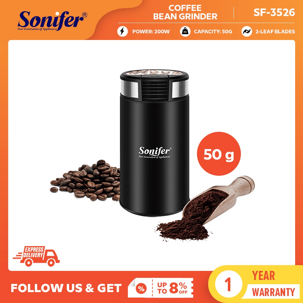 Sonifer 2 Leaf Stainless Coffee Grinder For Espresso Machine French