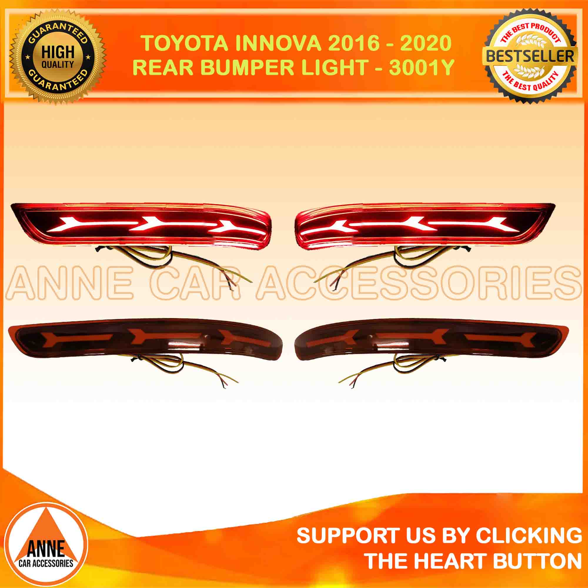 Rear Bumper Light For Toyota Innova V G J E 2016 2017 2018 2019 2020