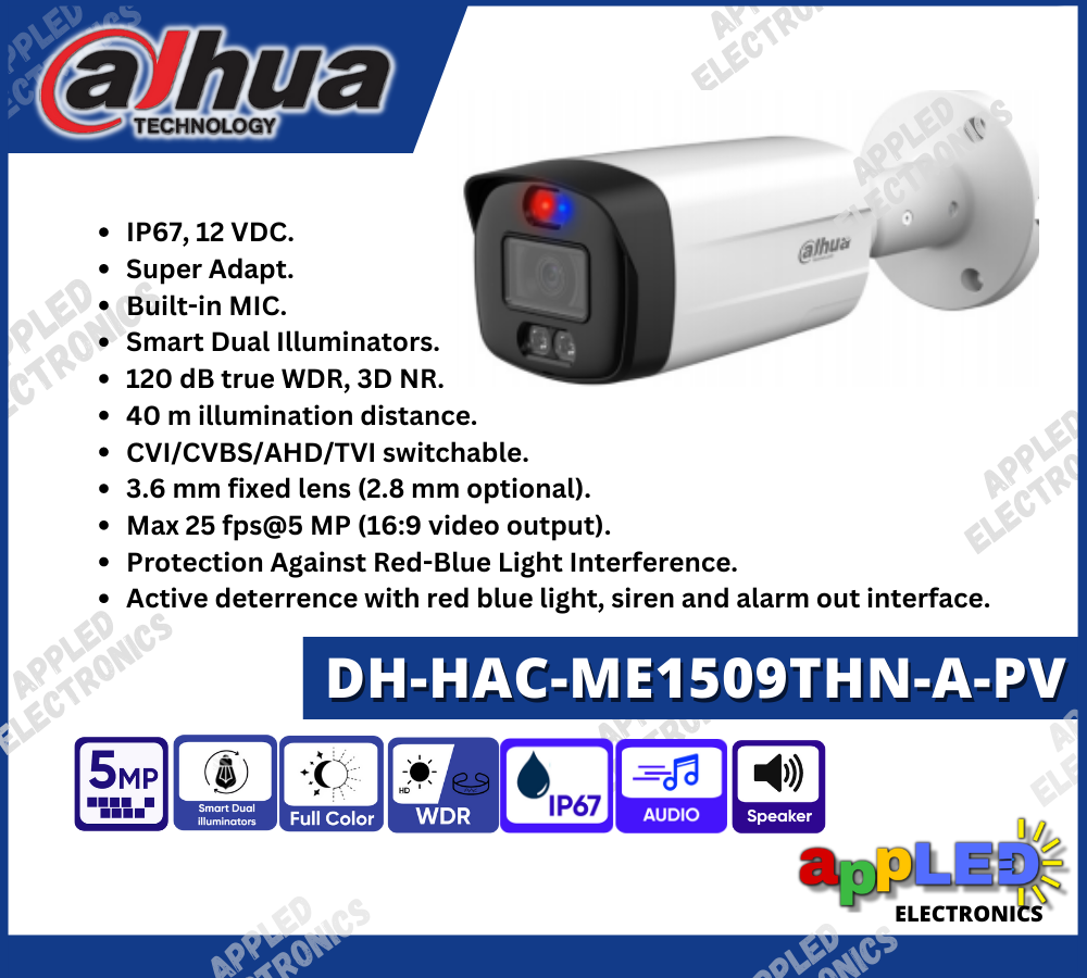 Dahua Dh Hac Me Thn A Pv Mp Smart Dual Illuminators Active