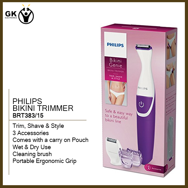 Philips Essential Bikini Trimmer BRT383 15 Trim Shave Style Wet