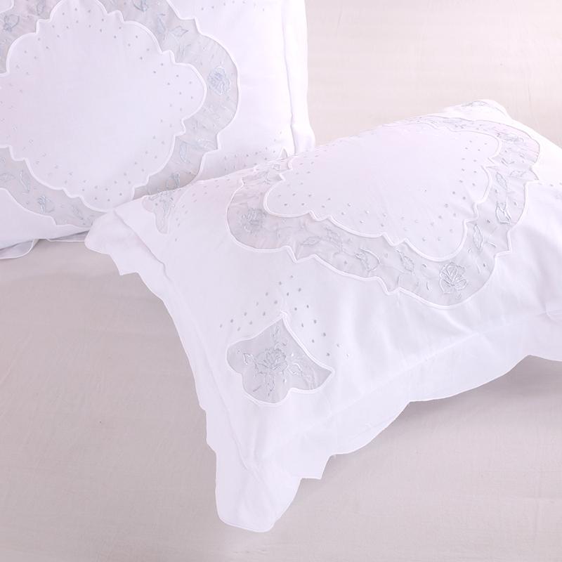 100% Cotton Thêu Hoa Vỏ Gối 100% Cotton Nghề Thêu Vỏ Gối Dạng Bì Thư Đơn Vỏ Gối Cũ Vải Cotton Trắng Giản Lược Mốt Thời Thượng