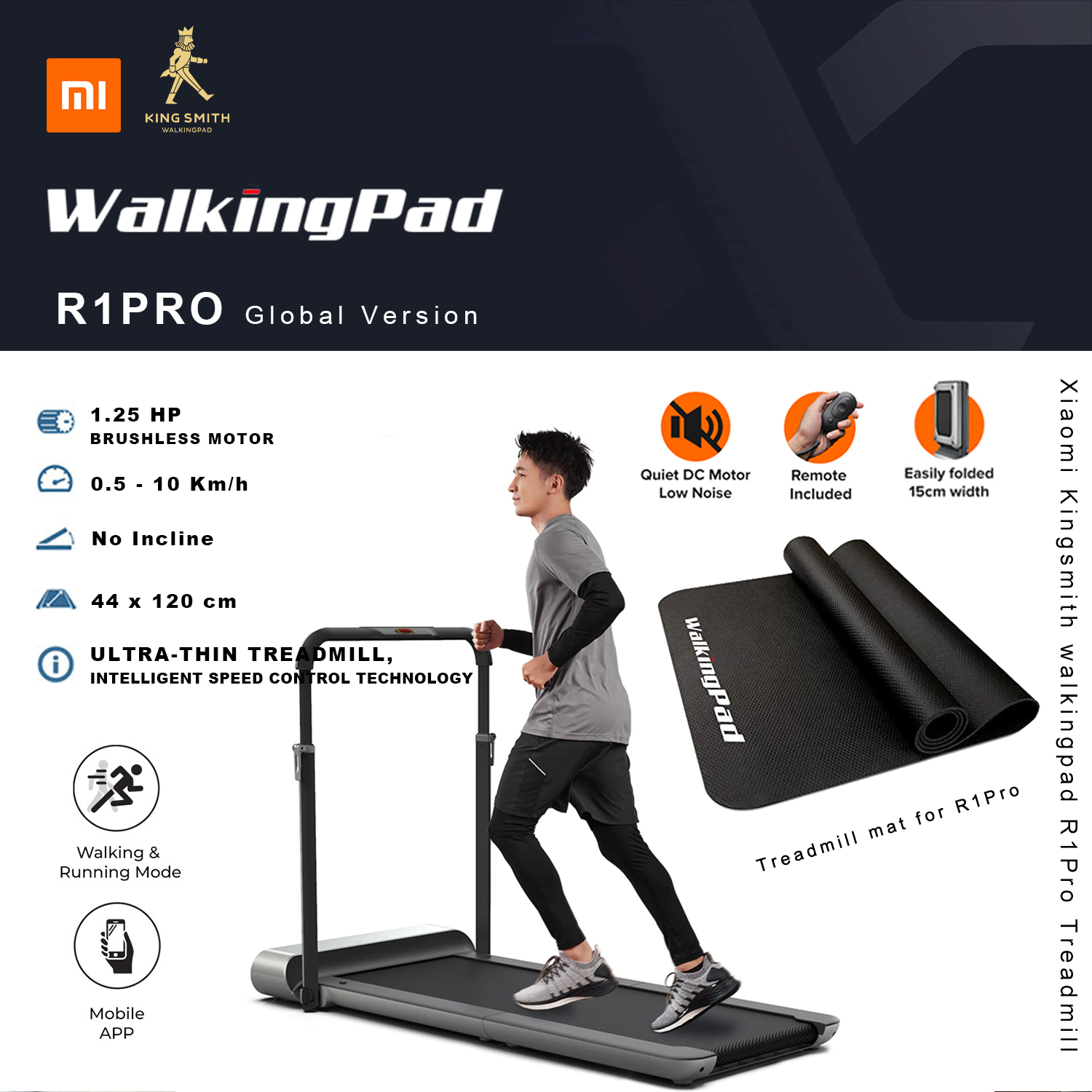 Xiaomi Kingsmith Walking Pad R1 Pro Foldable Treadmill Exercise Machine