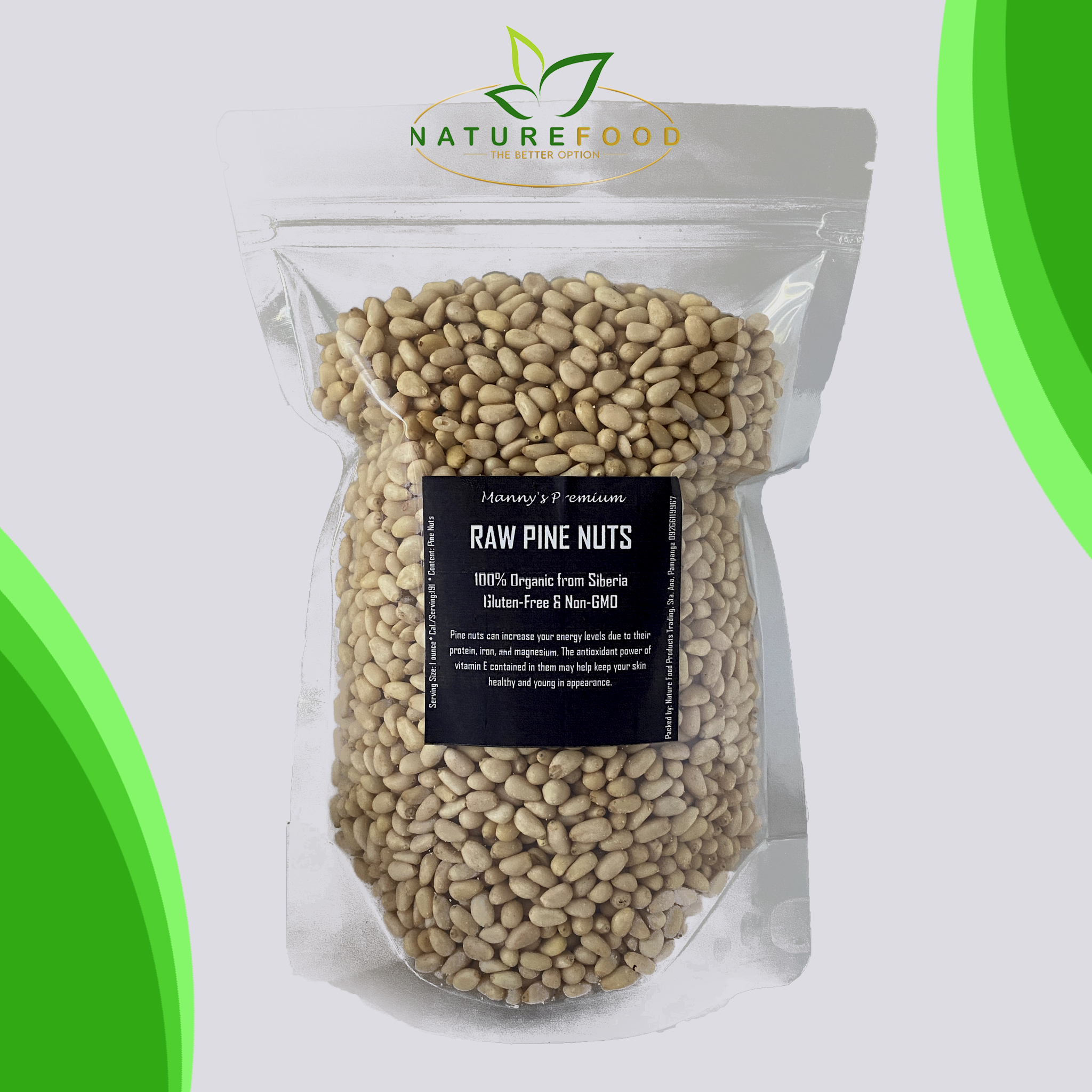 Raw Pine Nuts Not Roasted Organic Oil Free Plain Unsalted From