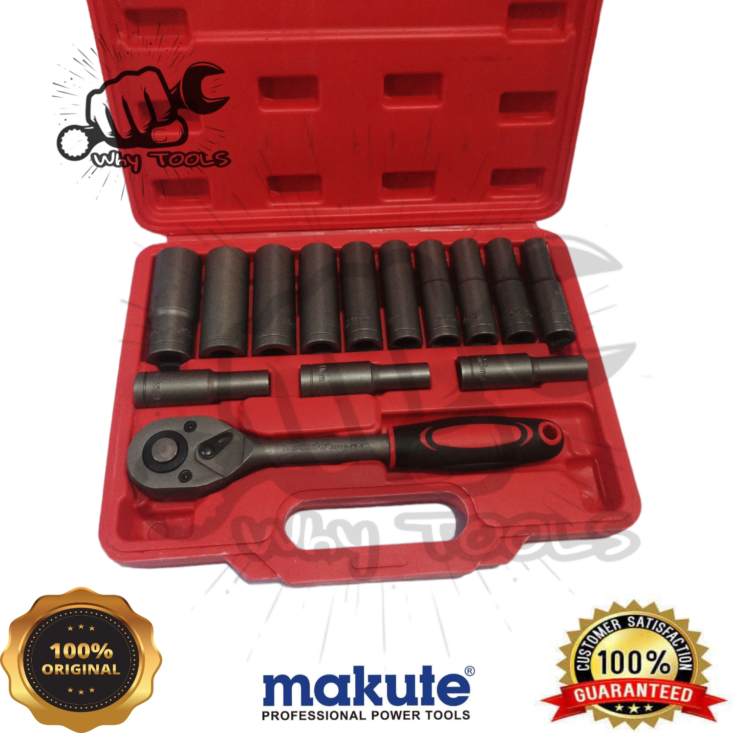 Why Tool Shop Makute JAPAN 15pcs 1 2 Drive Deep Socket Wrench Set