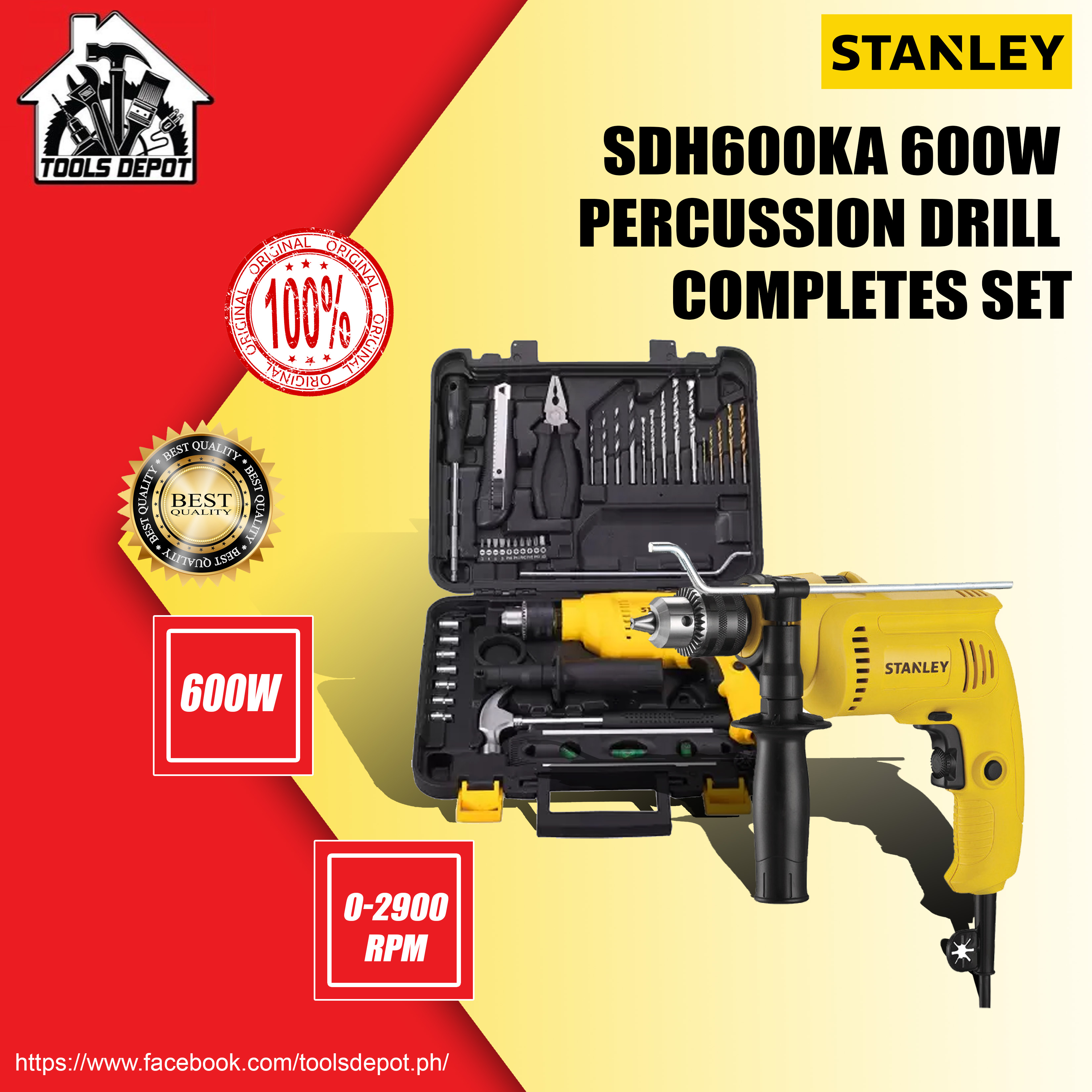 STANLEY SDH600KA 600W PERCUSSION DRILL VALUE PACK Lazada PH