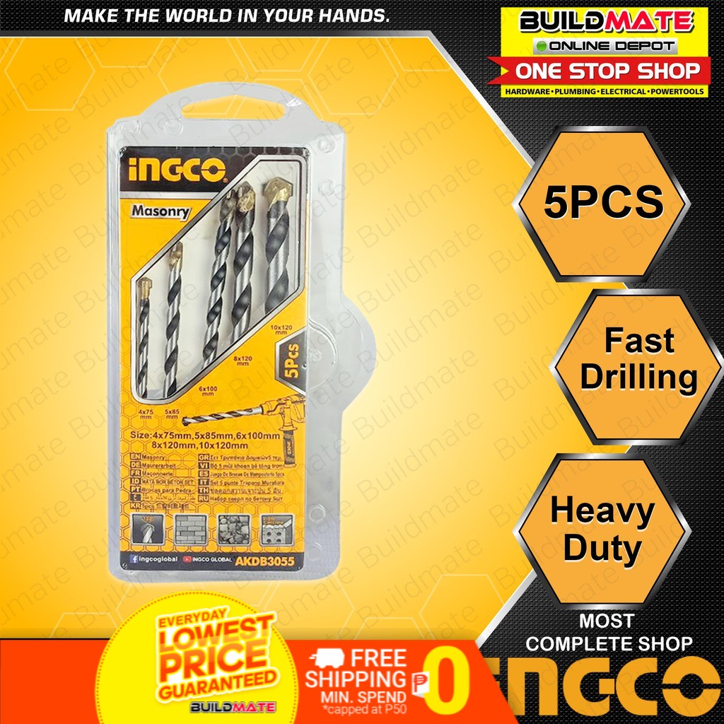 Ingco Pcsset Concrete Masonry Drill Bit Bits Uakdb Akdb Sold