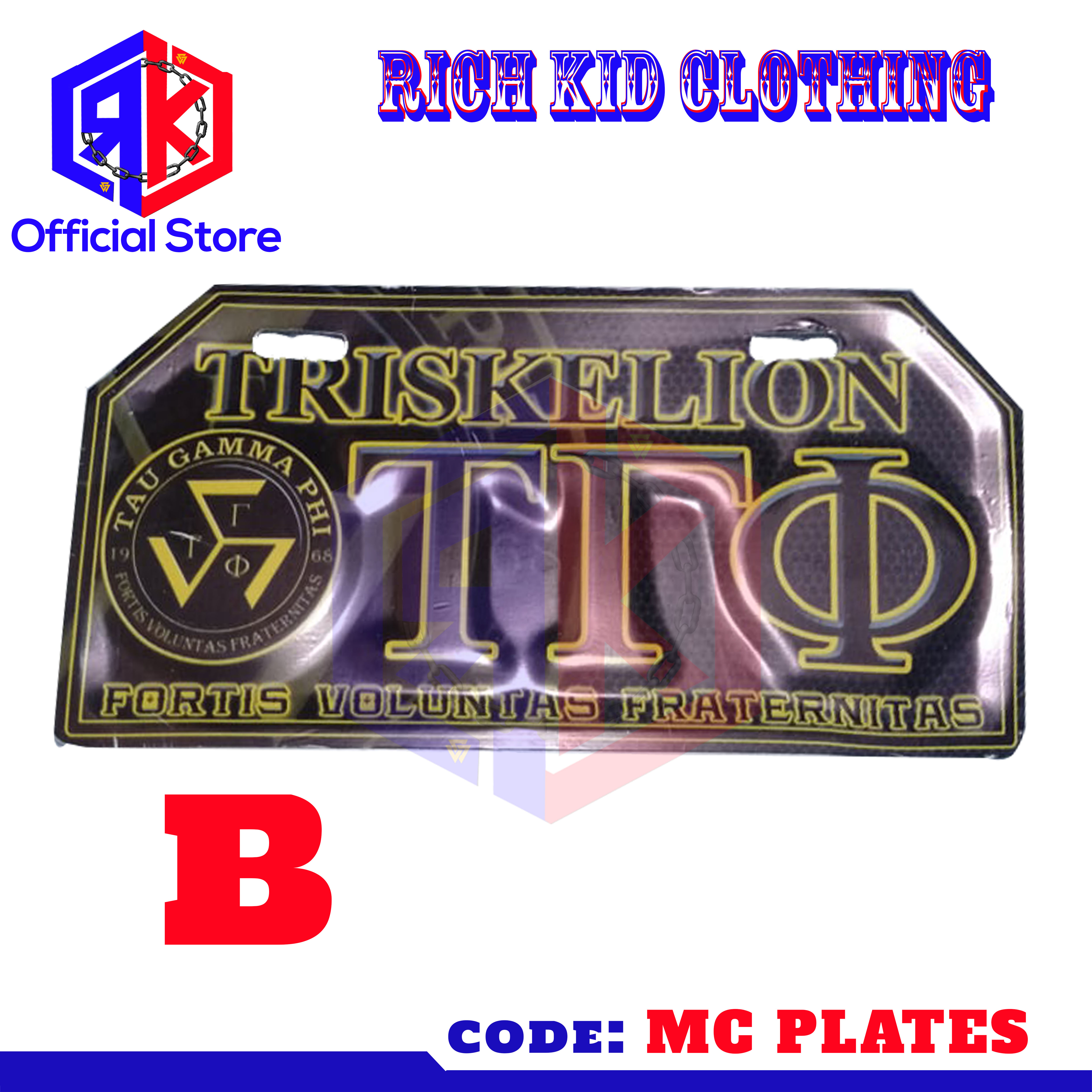 Triskelion Tgp Motor Plate Tau Gamma Phi Lazada Ph