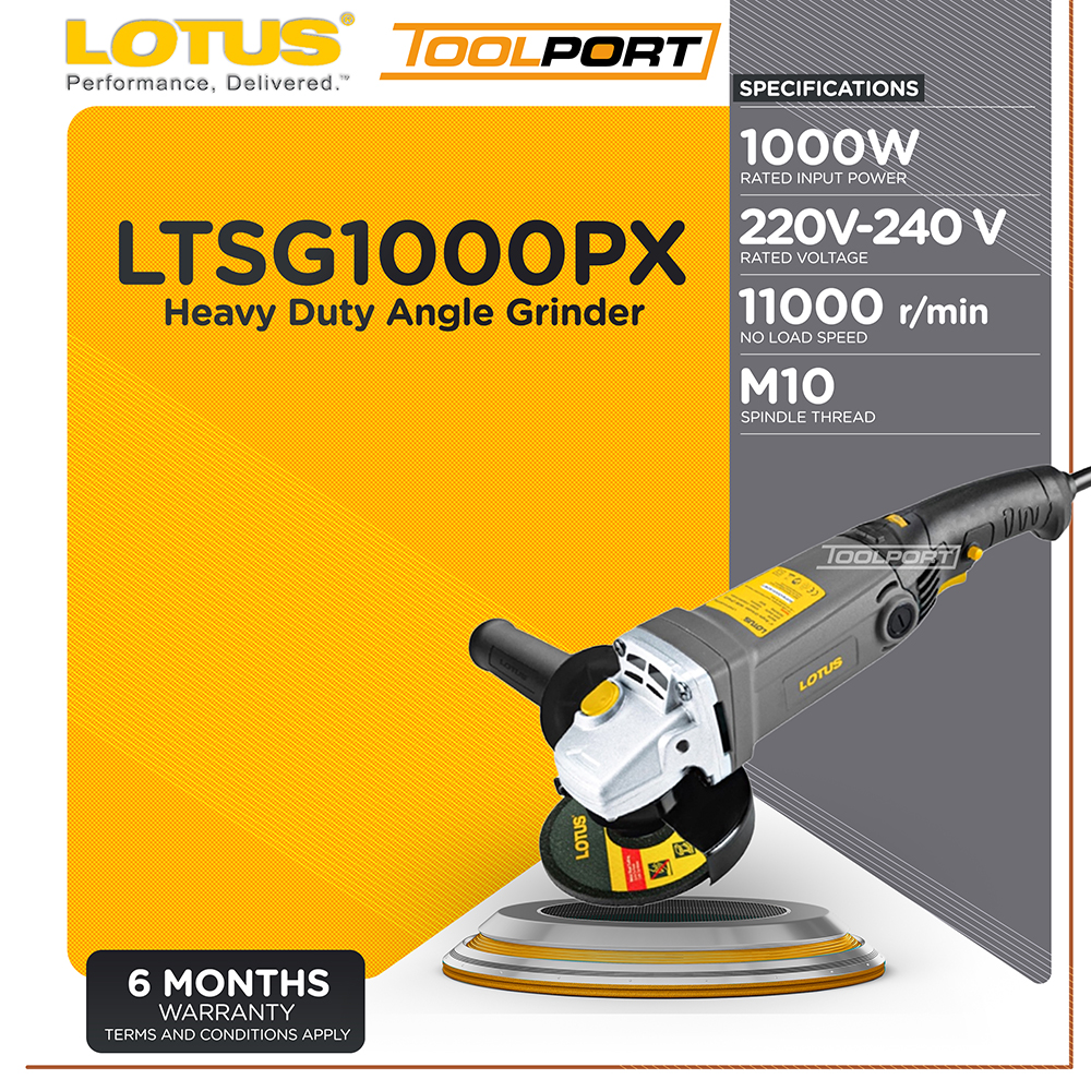 Lotus LTSG1000PX 4 Inches Heavy Duty Angle Grinder 1000W TOOLPORT