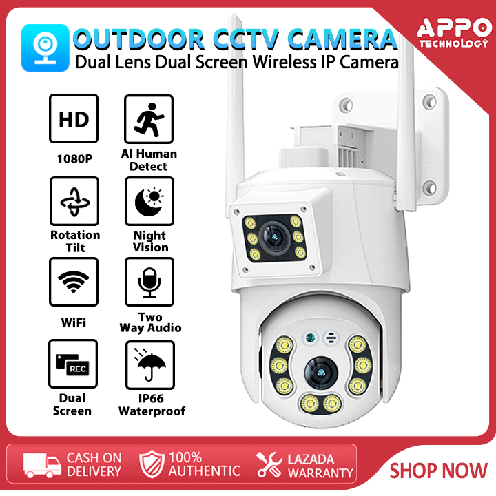 V Pro Q Plus Dual Lens Cctv Camera Outdoor Waterproof Hd P