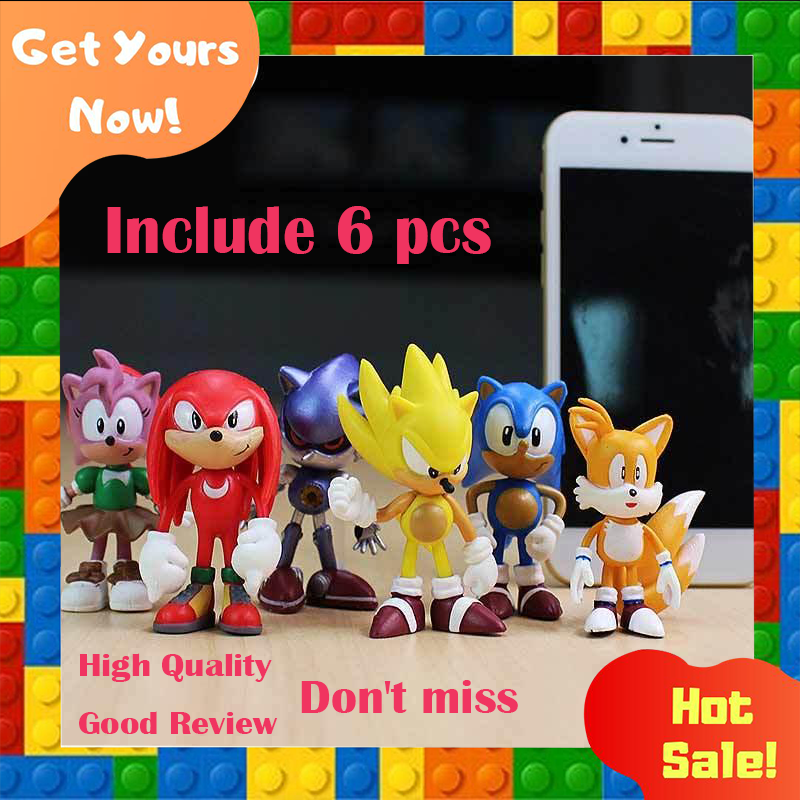 Cod Pcs Set Toys Sonic The Hedgehog Amy Tails Mephiles Knuckles