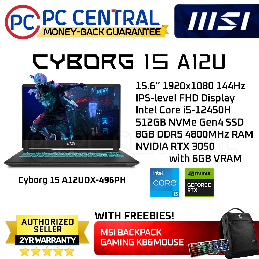 Msi Cyborg A Udx Ph Gaming Laptop Intel I H Cores