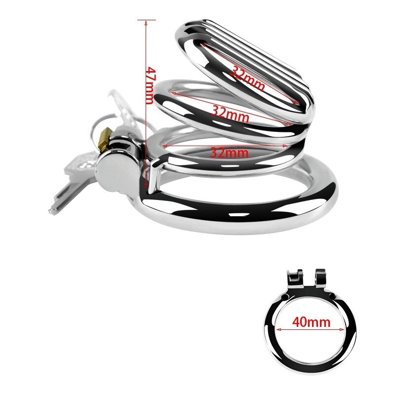 Stainless Steel Penis Chastity Cage Set Male Metal Penis Lock Chastity