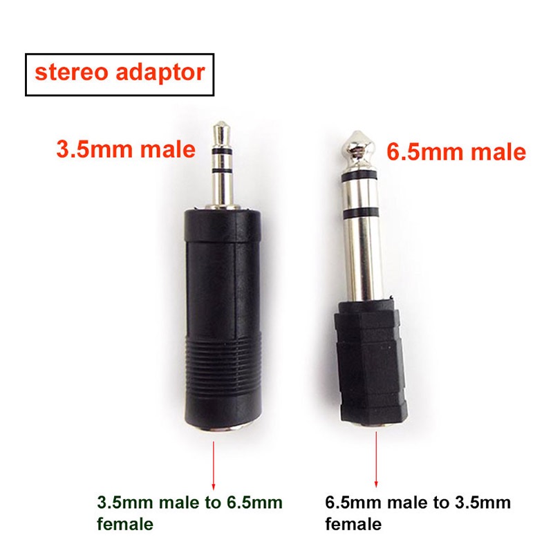 1pc 6 5mm Female To 3 5mm Male Jack Audio Connector Stereo Headphone