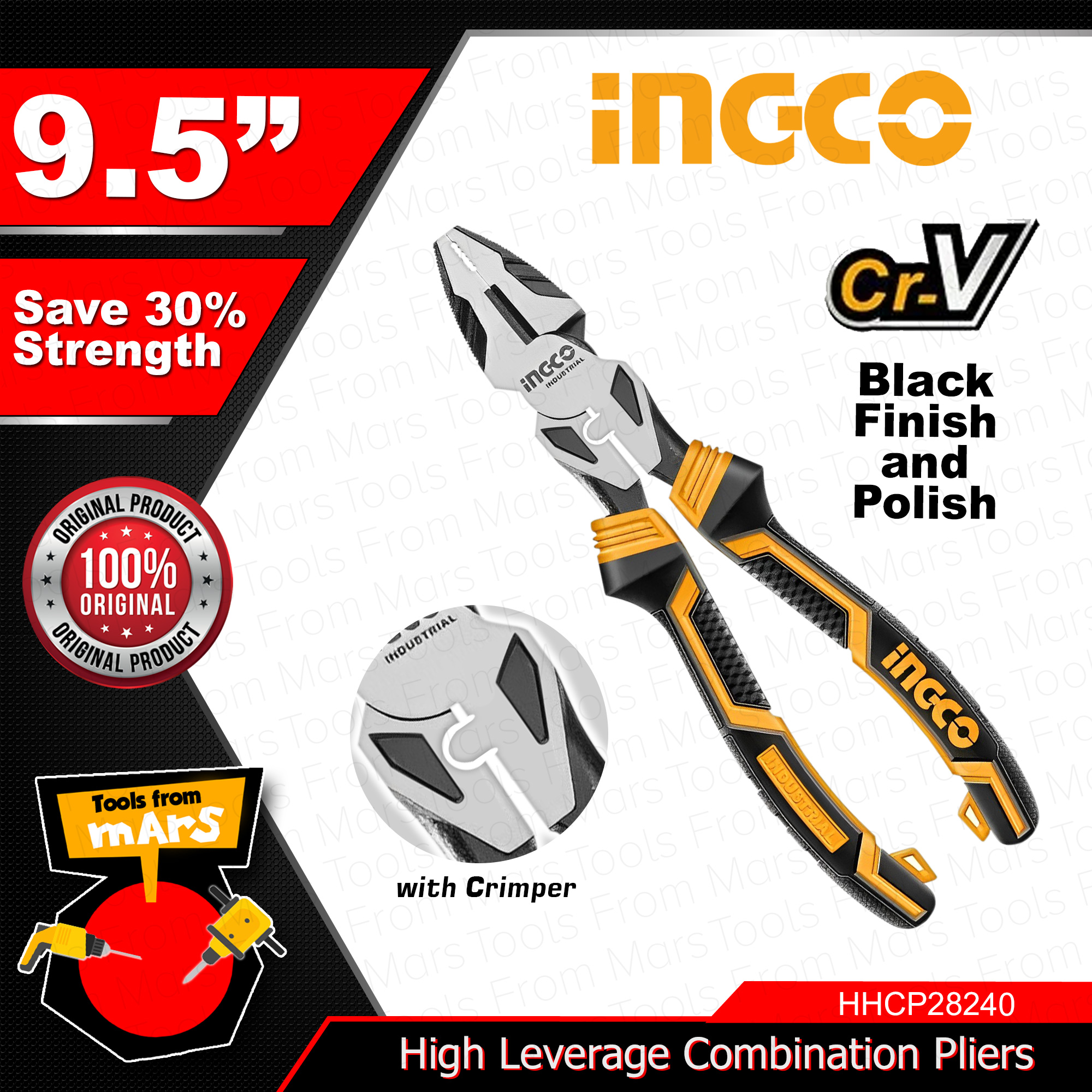 Ingco High Leverage Combination Pliers Inch Hhcp Tools From