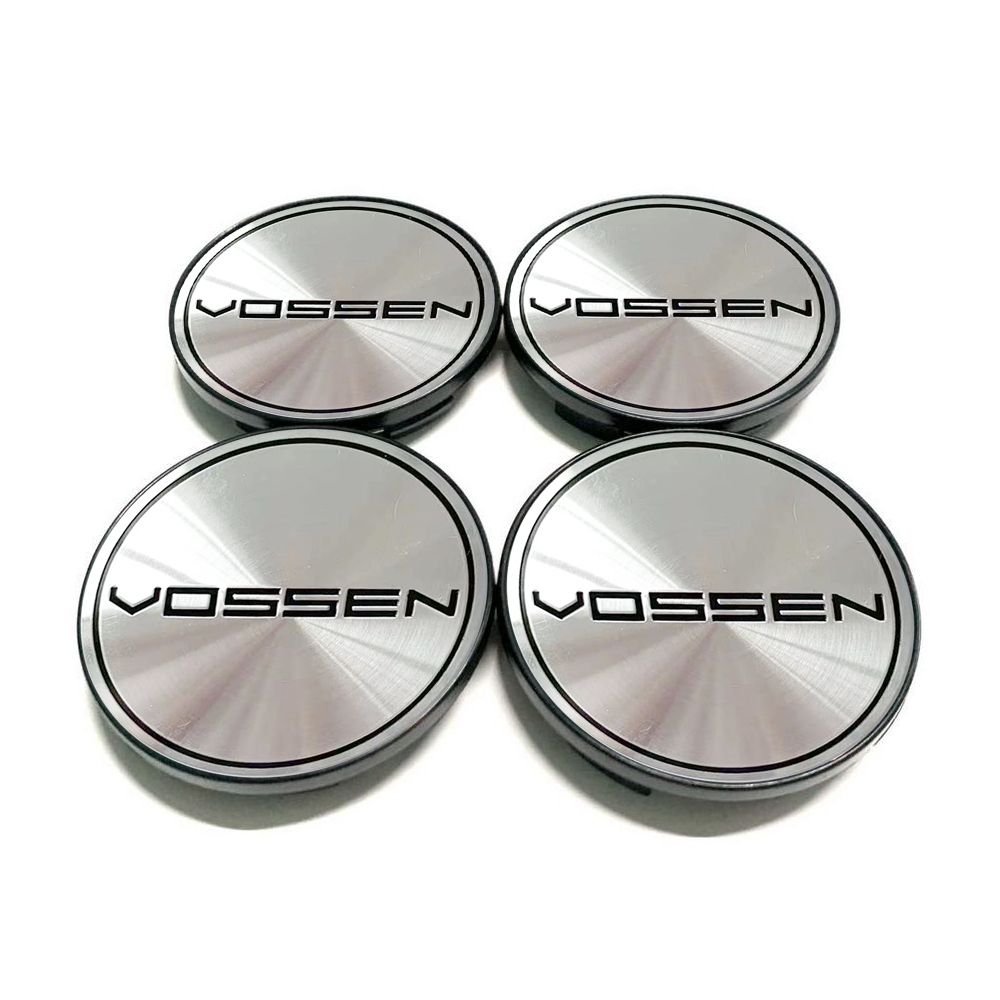 4pc 68mm Vossen Silver Sticker Car Modified Wheel Center Cover Rim Hub