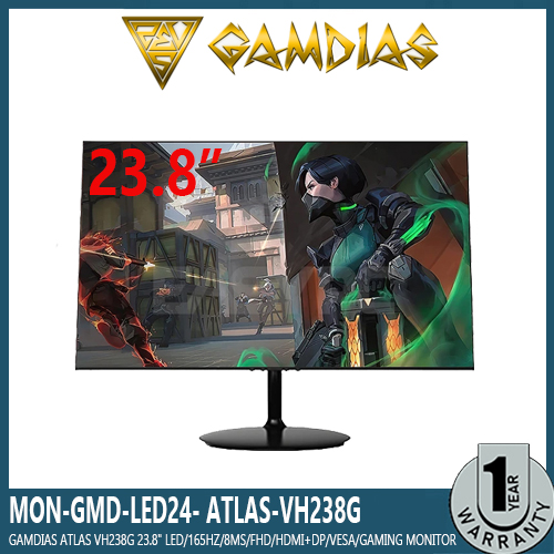 Gamdias Atlas Vh G Led Hz Ms Fhd Hdmi Dp Vesa