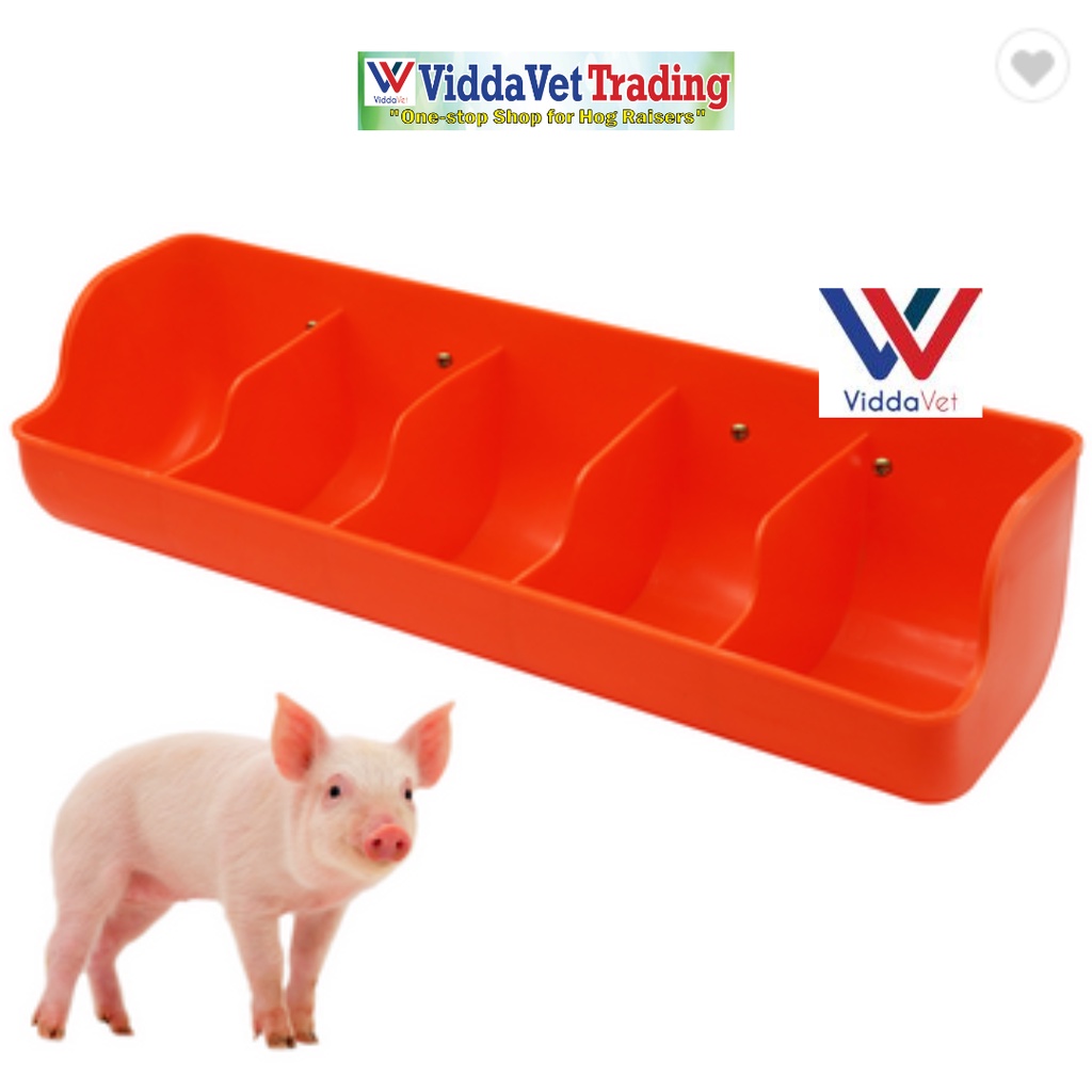 Viddavet Plastic Piglet Feeder 5 Holes Plastic Nursery Pig Feeder 5