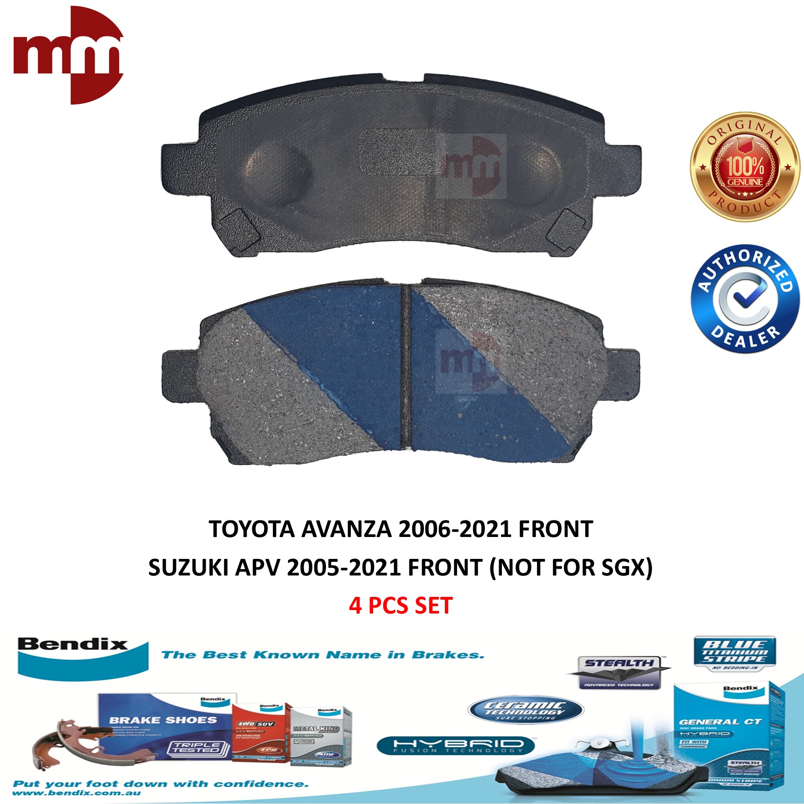 Bendix Gct Brake Pads For Toyota Avanza Suzuki Apv